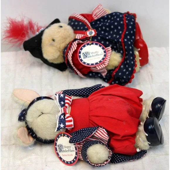 Vtg 1992 Muffy Hoppy VanderBear North American Bear Yankee Doodle American